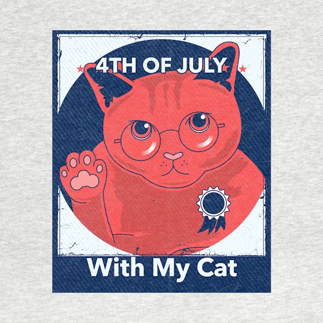 4th of July With My Cat Funny Pet by ThreadSupreme